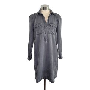Old Navy Charcoal Gray Long Sleeve Casual Soft Lyocell Shirtdress Womens Size XS